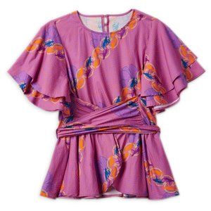 Black Panther: World of Wakanda Woven Peplum Waist Tie Ankara Print Tunic